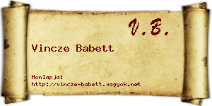 Vincze Babett névjegykártya