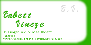 babett vincze business card